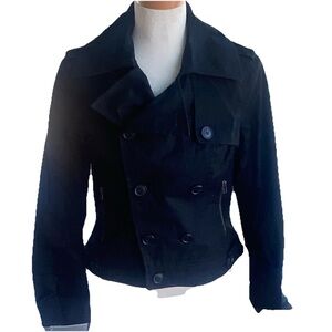 Ben Sherman women's black double-breasted moto-style jacket size Medium